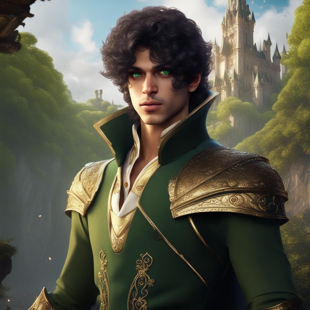 Innocent Prince with Golden Eyes: Fantasy Art