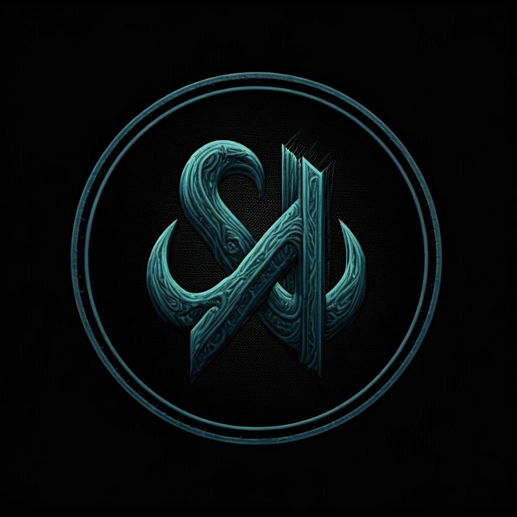 Electronic Artist CH Circle Logo with Tribal Runic Symbol