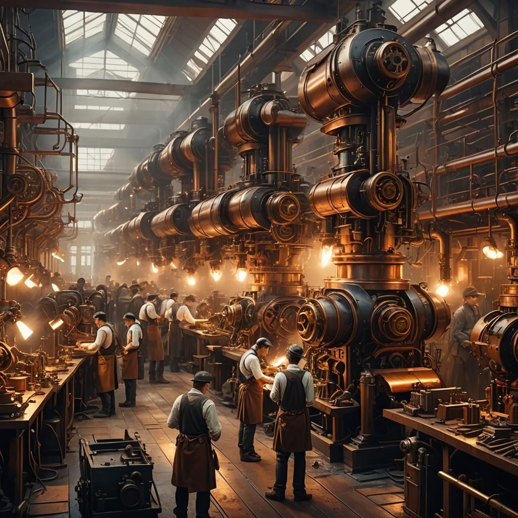 steampunk robot factory