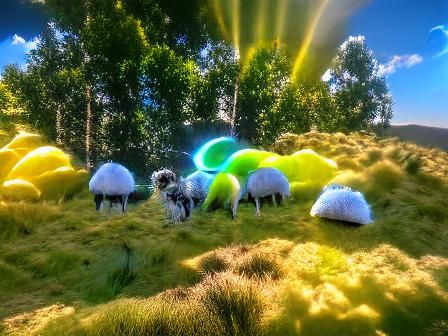 Alien Sheep Shelter From Solar Storm in 8K