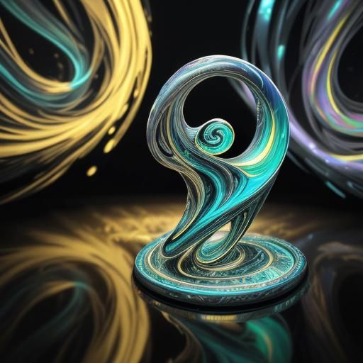 Surreal Strontium Metal Art with Glowing Aurora