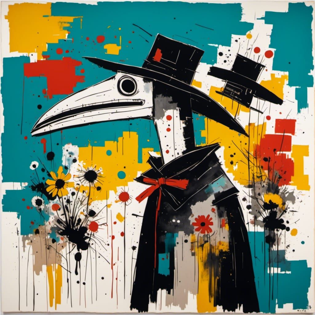 Plague Doctor in Drawing and Ink Style