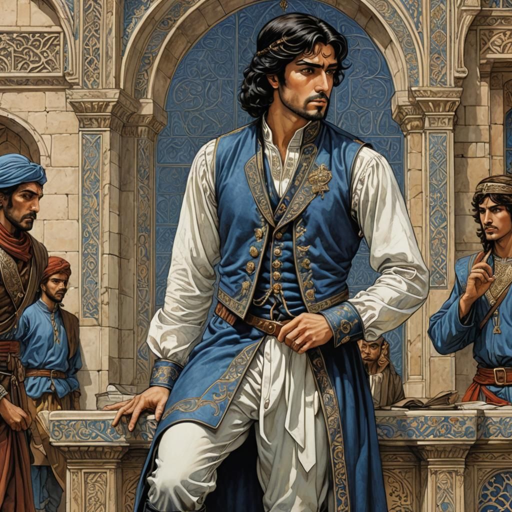 Stern Arabian Prince in Splendid Castle