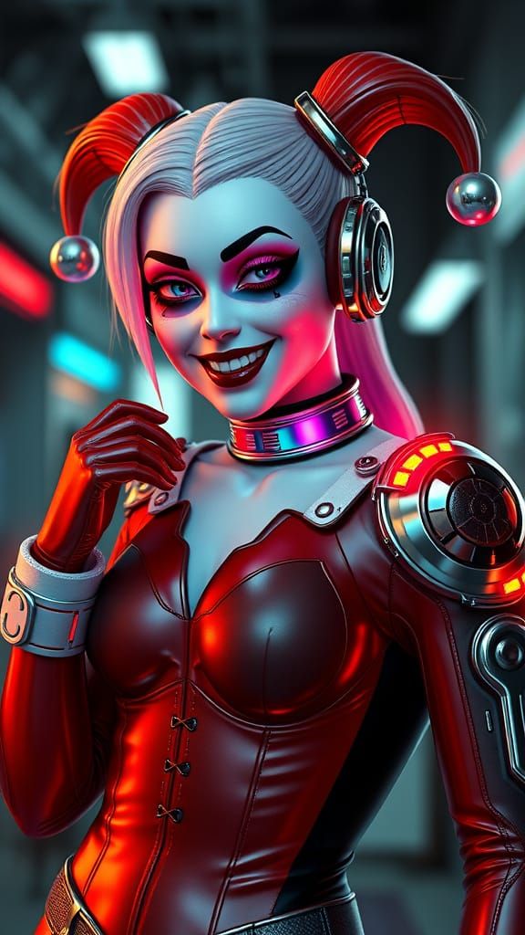 Surreal Cyberpunk Harley Quinn