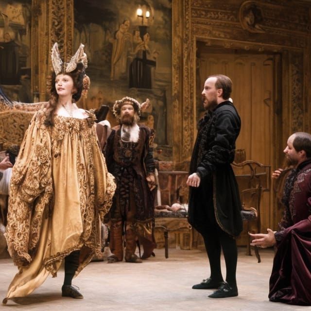 Shakespearean Actor in Epic Comedy Scene, Hyperrealism