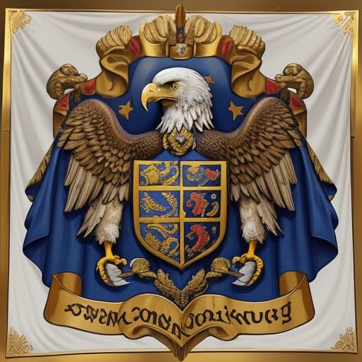 Eagle Heraldic Art in Oil Painting Style