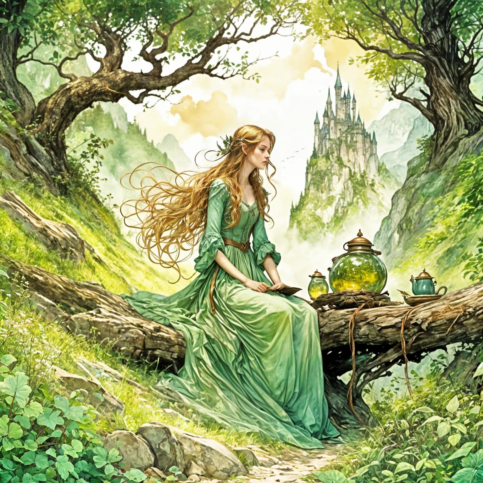 Enchanted Fairy Tale Landscape in Digital Art Style