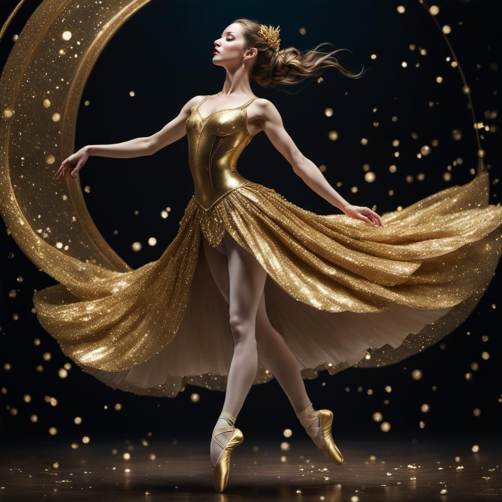 Golden Stardust Ballerina: A Dark Fantasy Masterpiece
