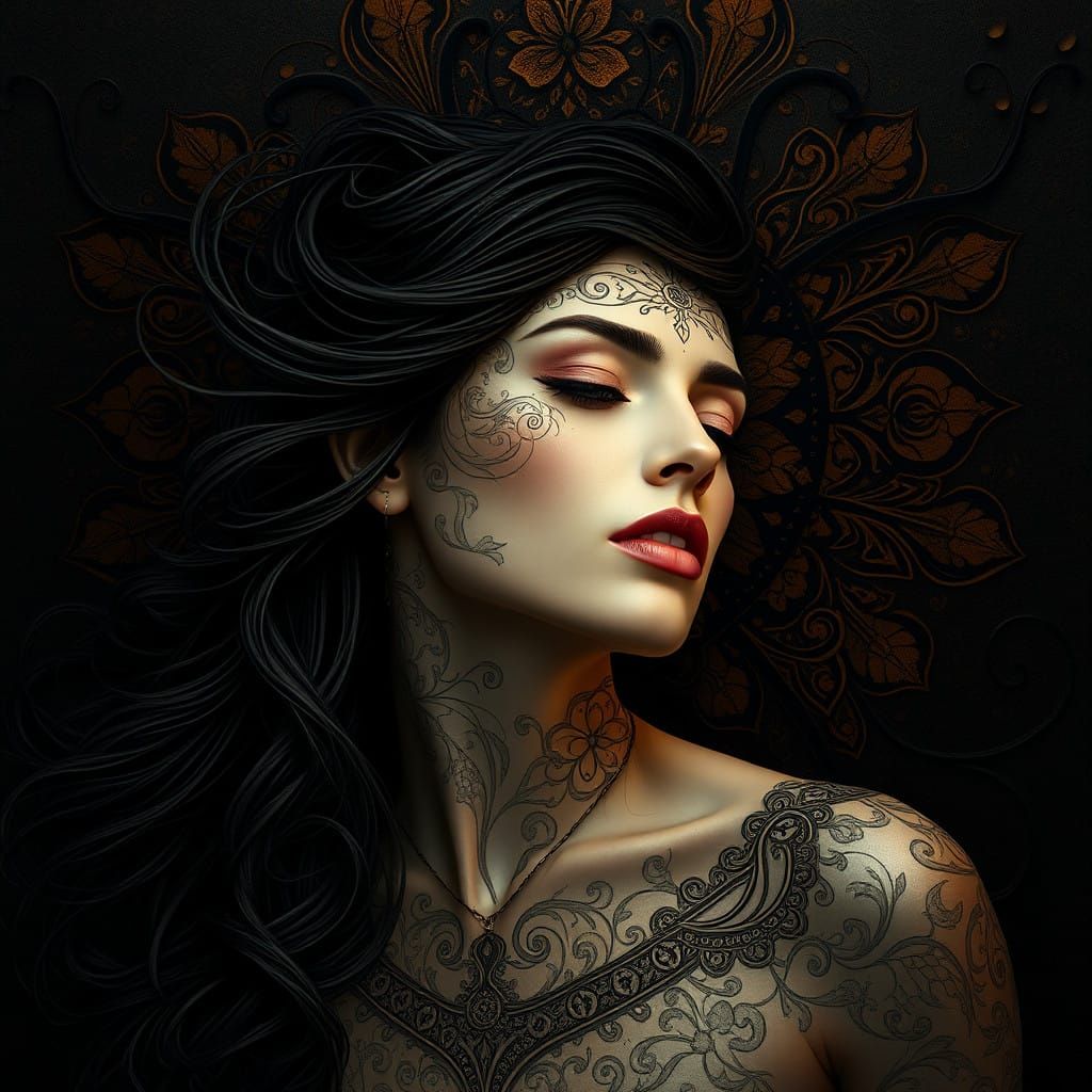 Ethereal Woman Melts into Blazing Ember