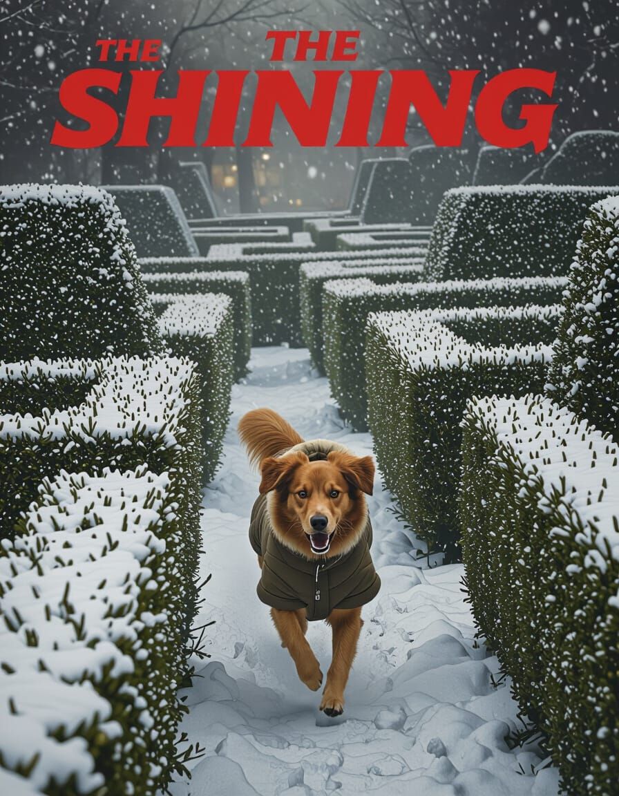 Dog in Snowy Shining Maze, Kubrick Style