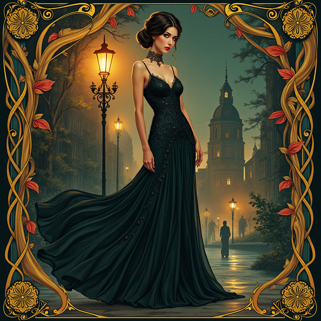 Pulp novel cover meets art nouveau