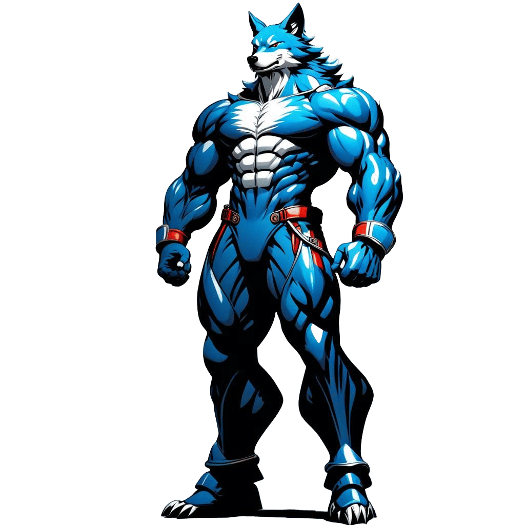 Muscular Anthropomorphic Wolf Firefighter Concept Art