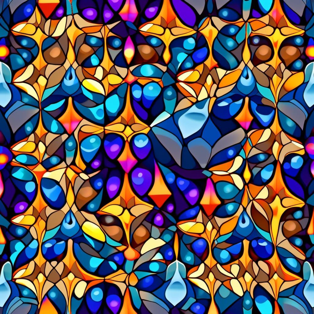 Abstract Labradorite Fractal in Geometric Zentangle Style