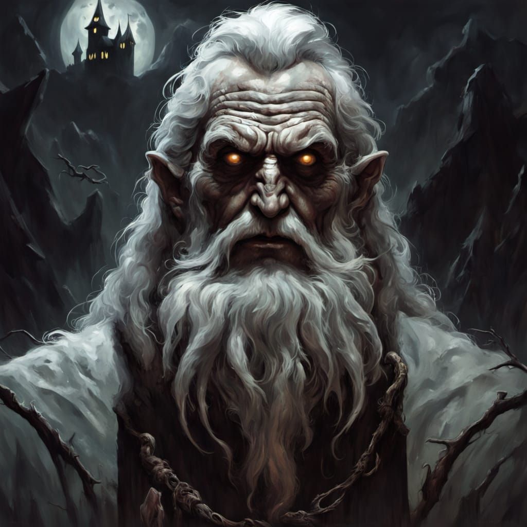 Creepy Timekeeper in a Gothic Atmosphere