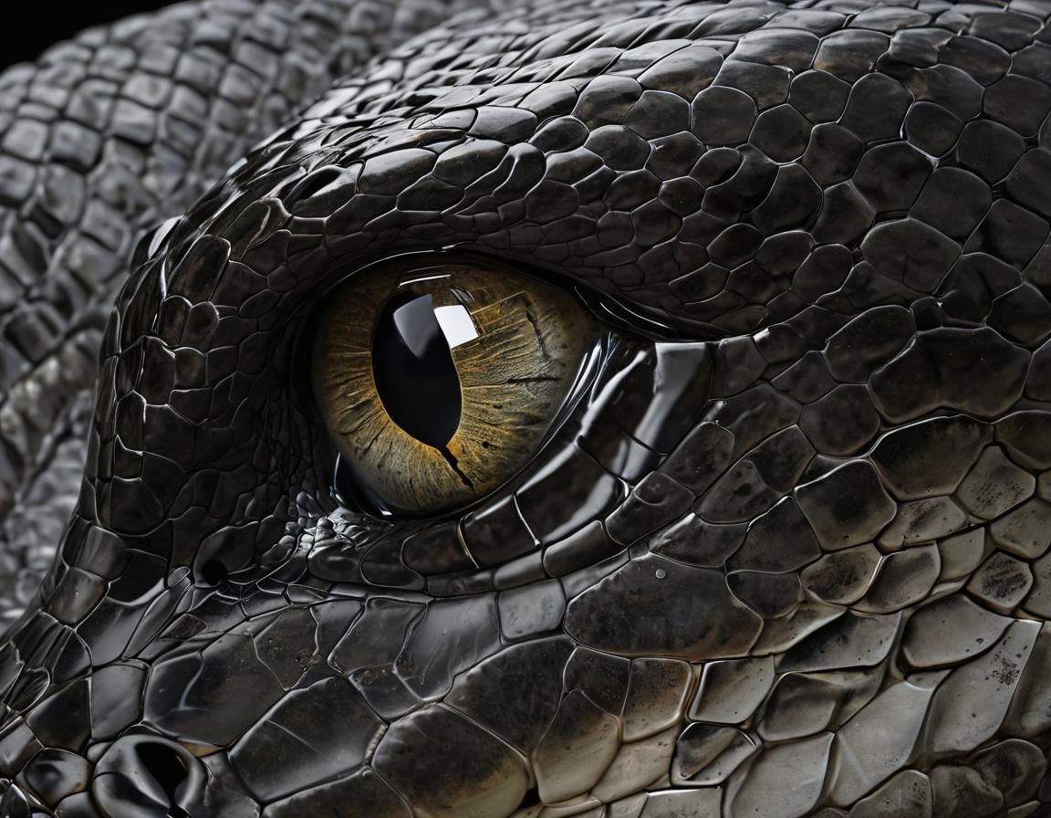 Transparent Anaconda Head Macro CGI Art