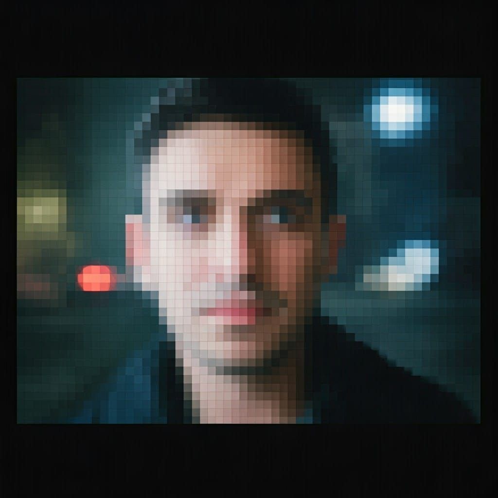 Pixelated Face on CCTV Camera, Film Still