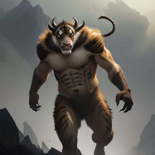 Sinister Grunch Creature with Sabertooth Tiger Head