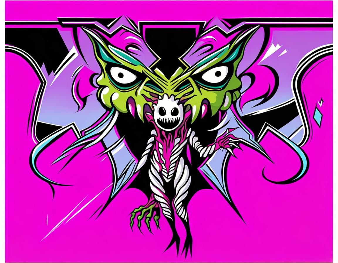Eldritch Ghost with Gory Mask in Pop Art Style