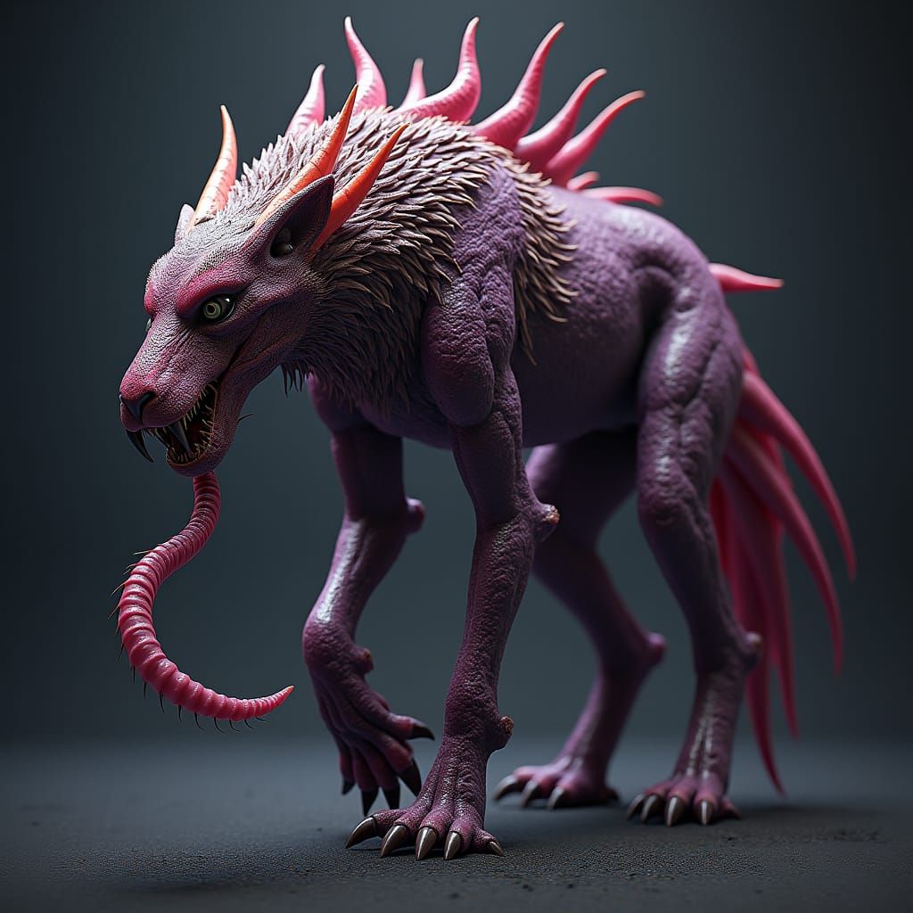 Surreal Hybrid Creature in Dark Fantasy Style