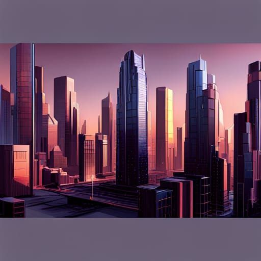 automated minimalist futuristic city  digitized in a 2150 la...
