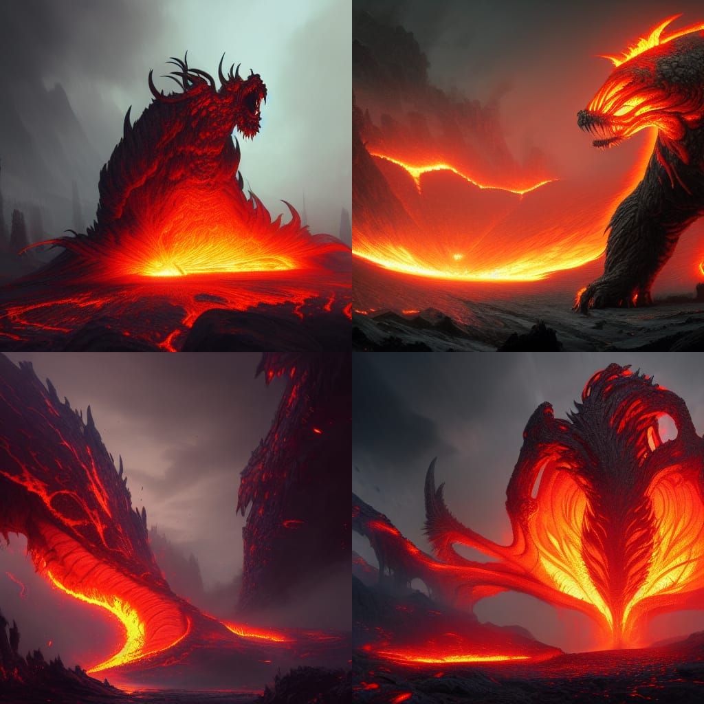 Lava Behemoth Dark Fantasy Concept Art