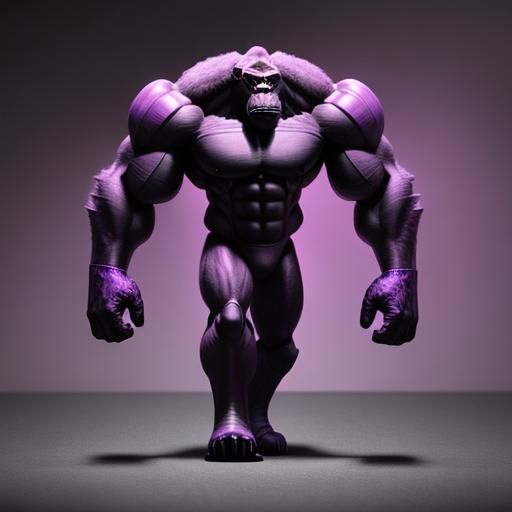 Colorful Legless Gorilla Standing Upright