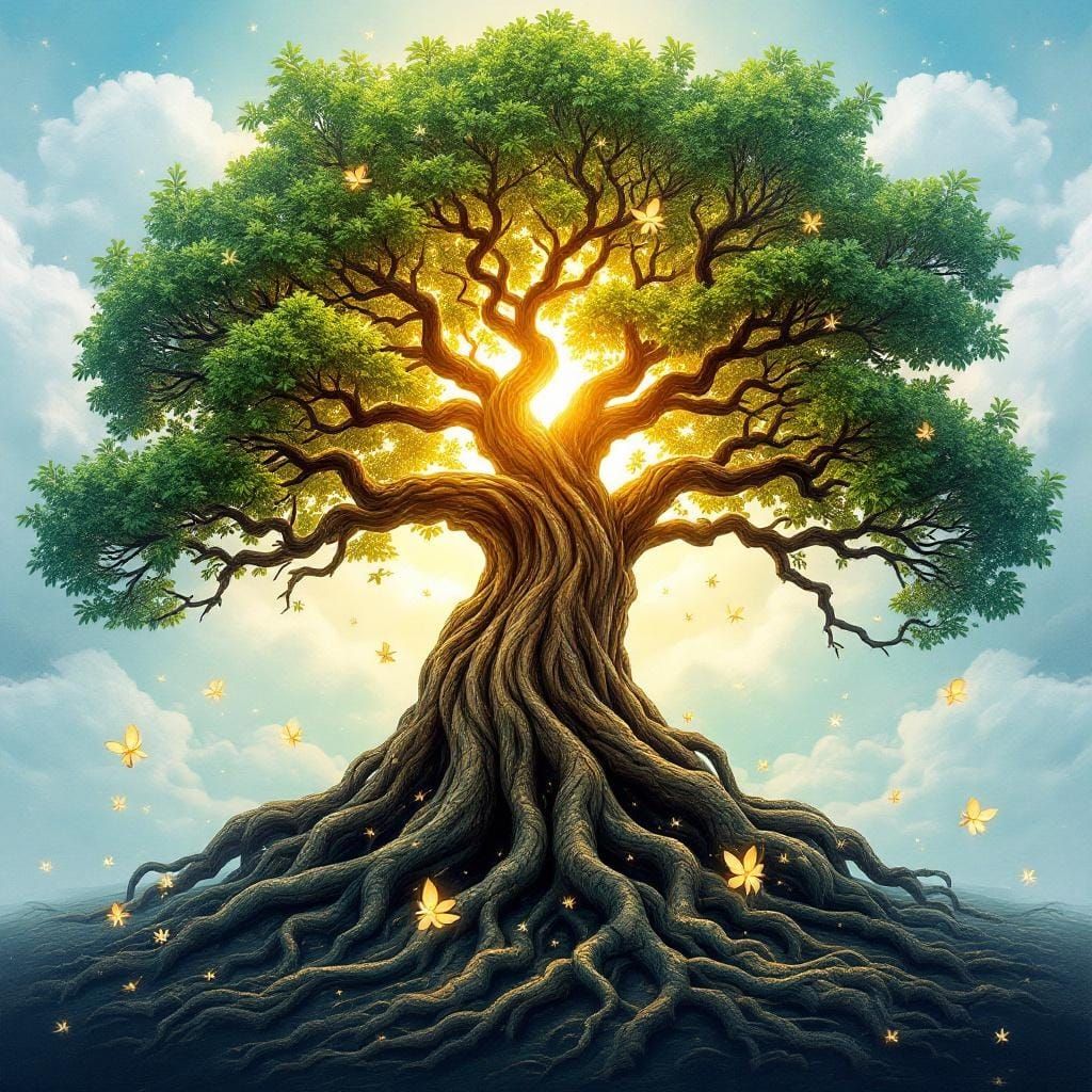 Majestic Hawaiian Tree Radiating Divine Light