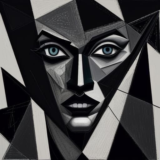 Fractured Portrait in Cubist Style