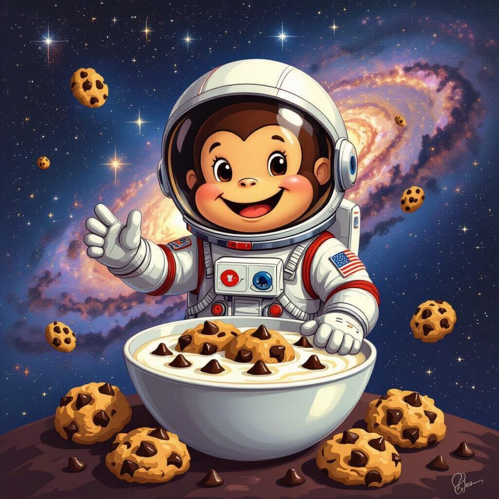 Cocoa Astronaut Protects Chocolate Clusters in Milky Way