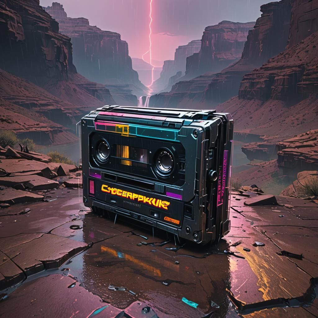 Cassette Tape in Grand Canyon, Cyberpunk 2099