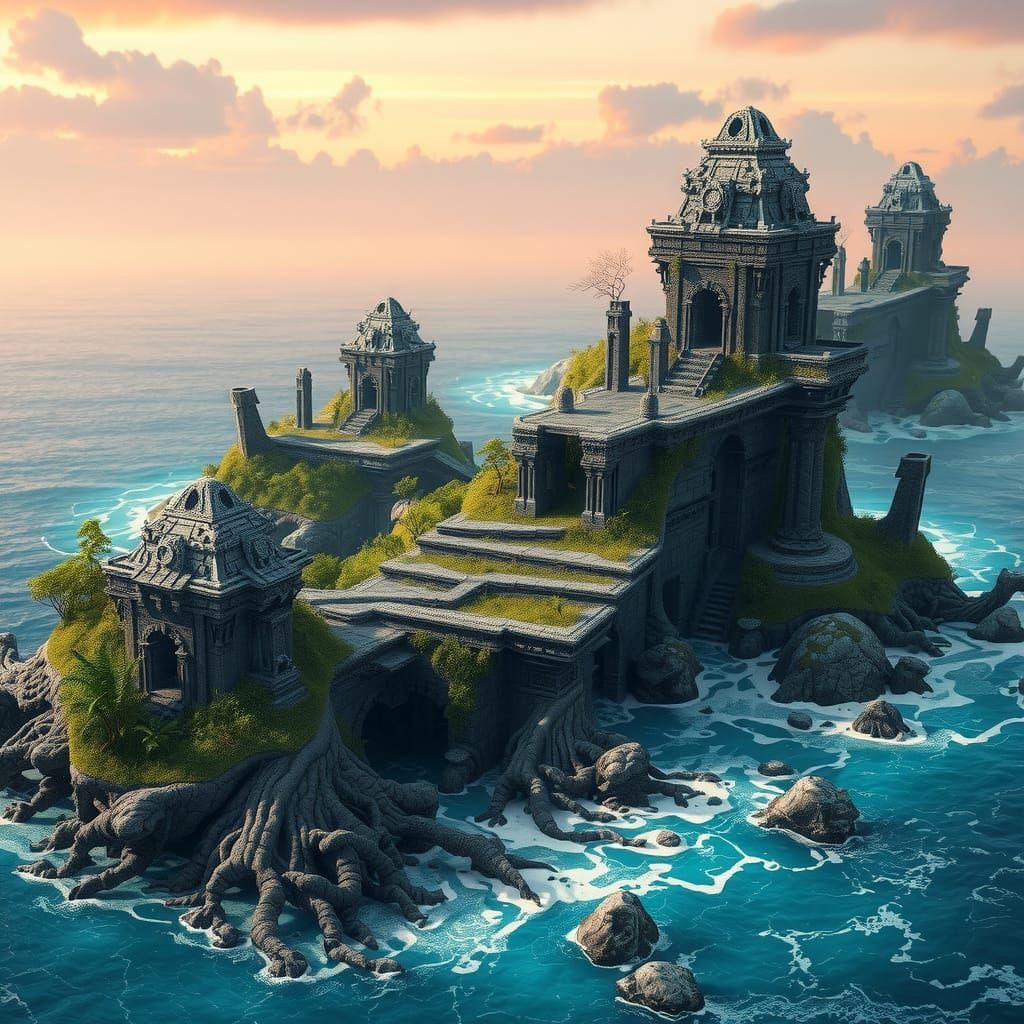 Mystical Islands in a Vibrant Turquoise Sea