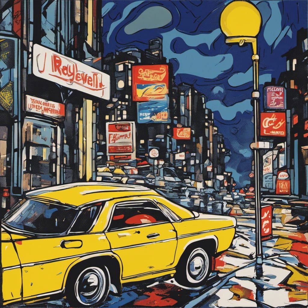 Stormy Night at 7-Eleven in Lichtenstein Style