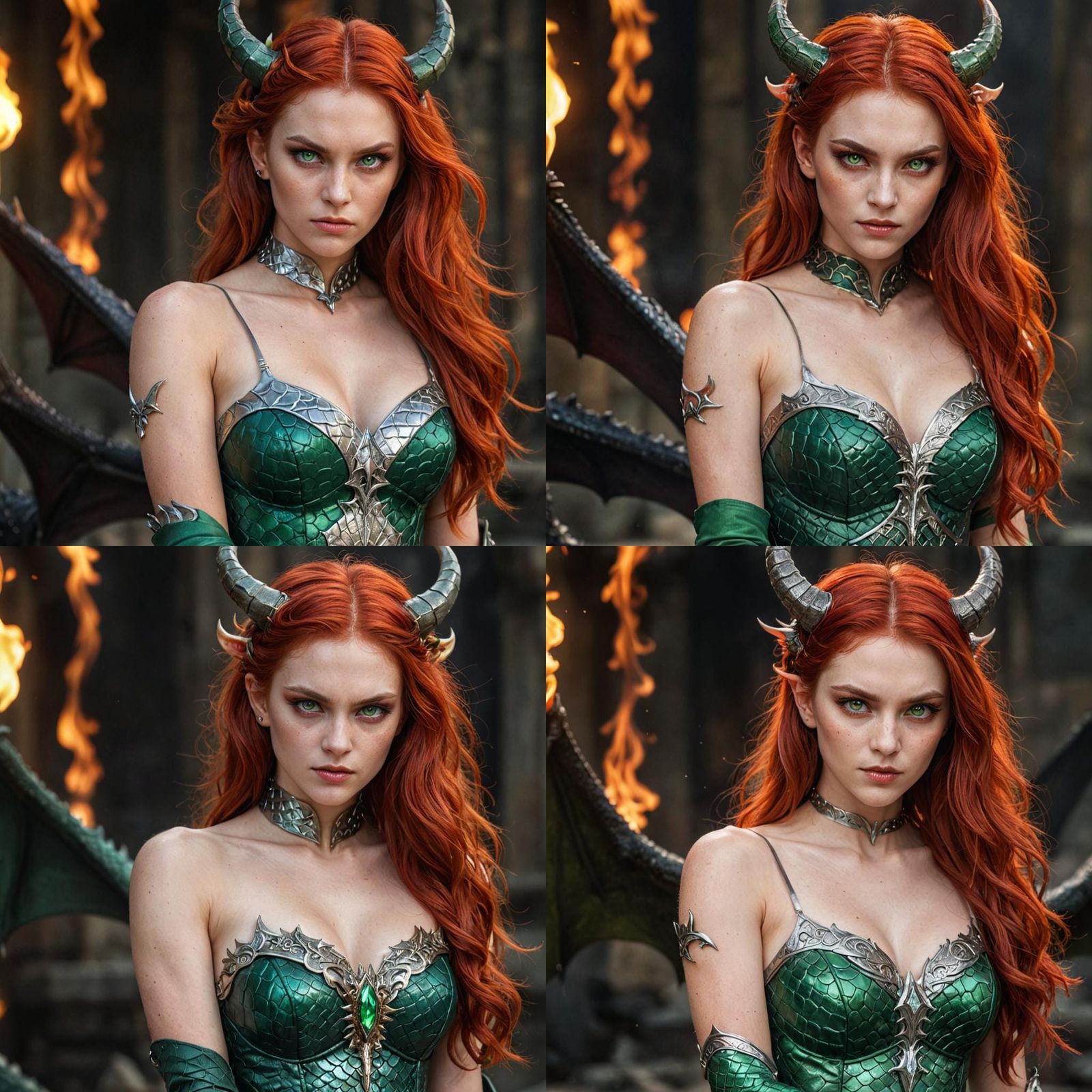 Dragon Princess with Fiery Demonic Features in 4K