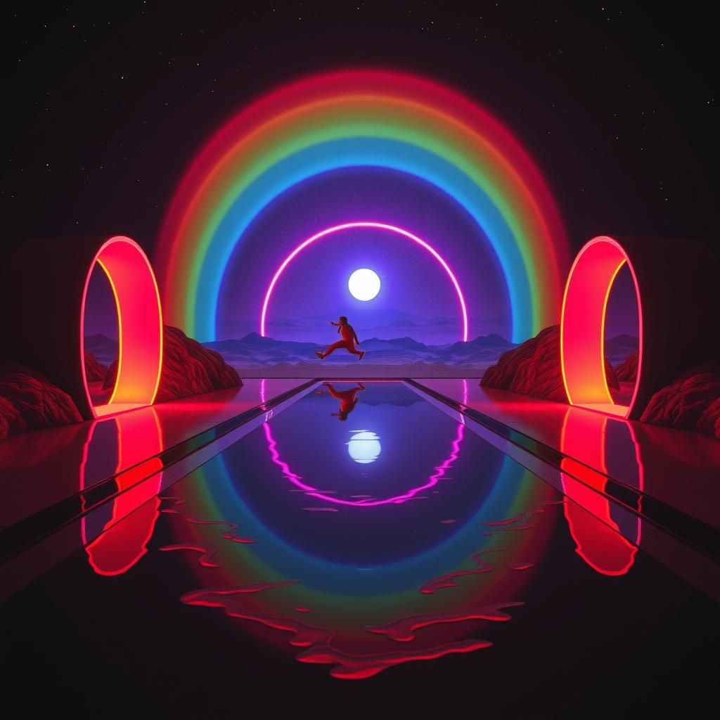 Surreal 80s Travel Documentary Still: Pop Art Screen Print