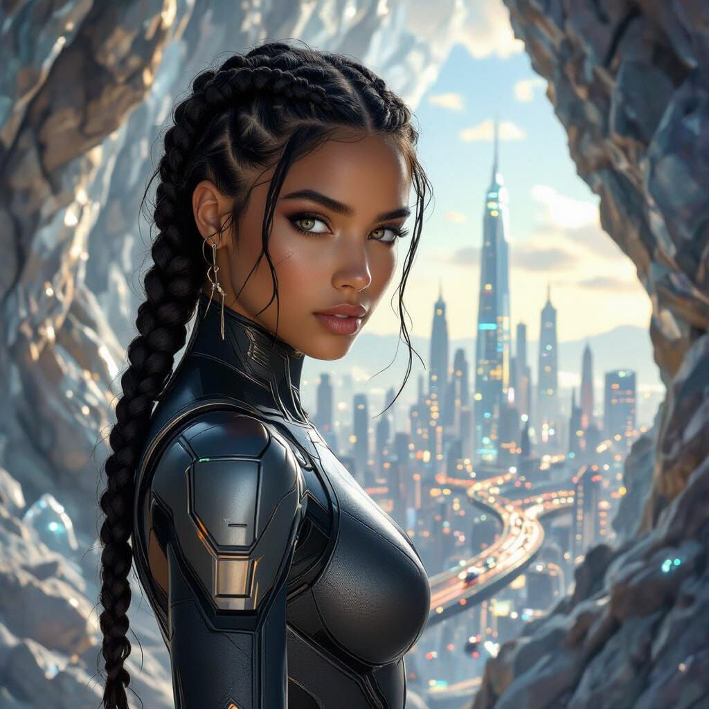 Crystalline Metropolis: A Fusion of Realism and Art Nouveau