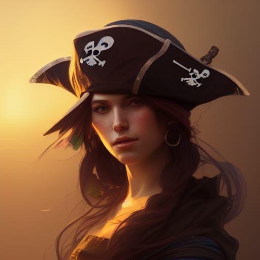 Detailed Portrait of a Pirate Girl in Artstation Style