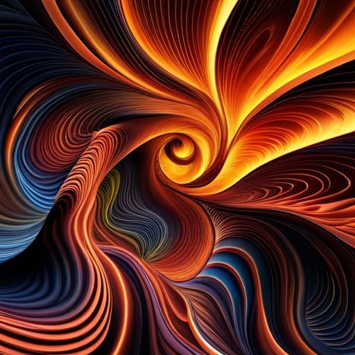 Abstract Fractal Wave Function with 3D Shading