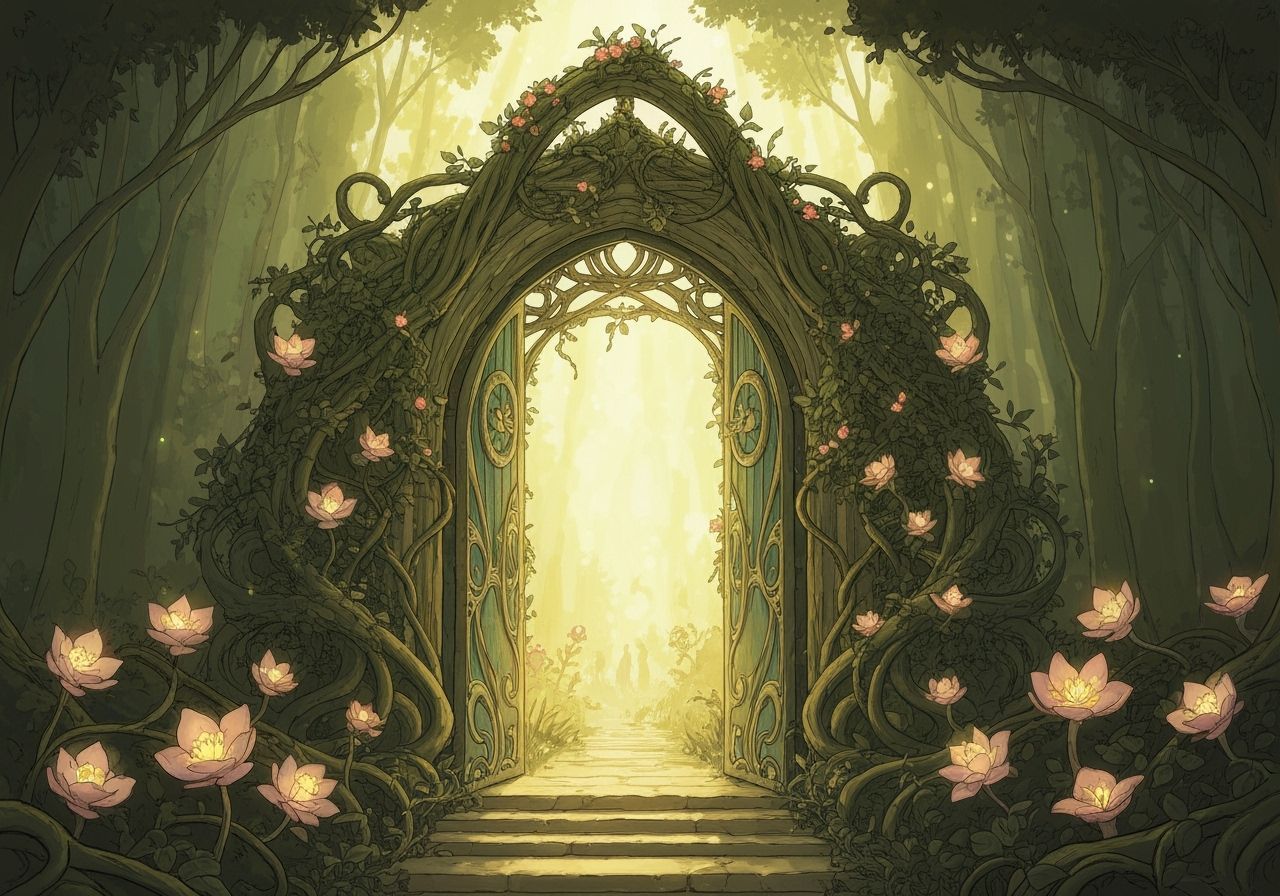 Ornate Vine Doorway to a Magical Glade
