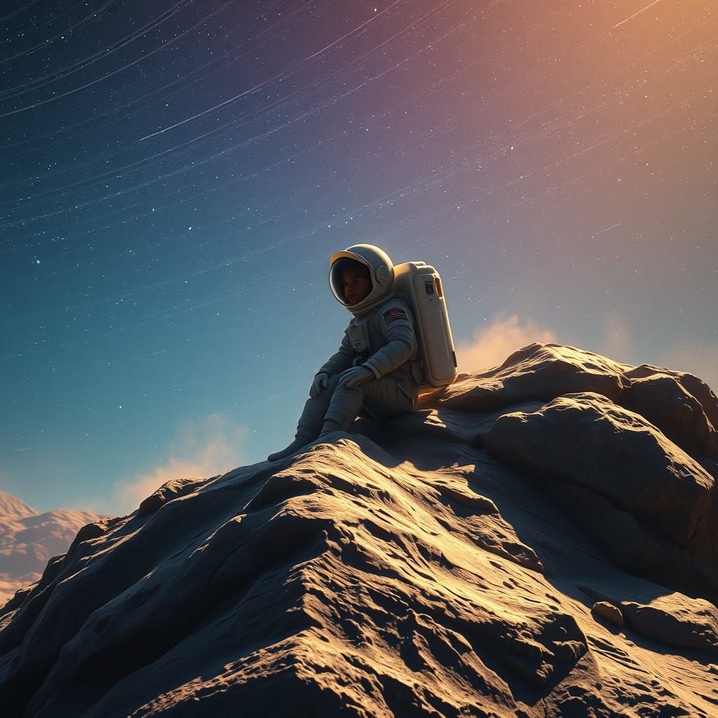 Young Boy Soliloquy on a Celestial Moon Rock