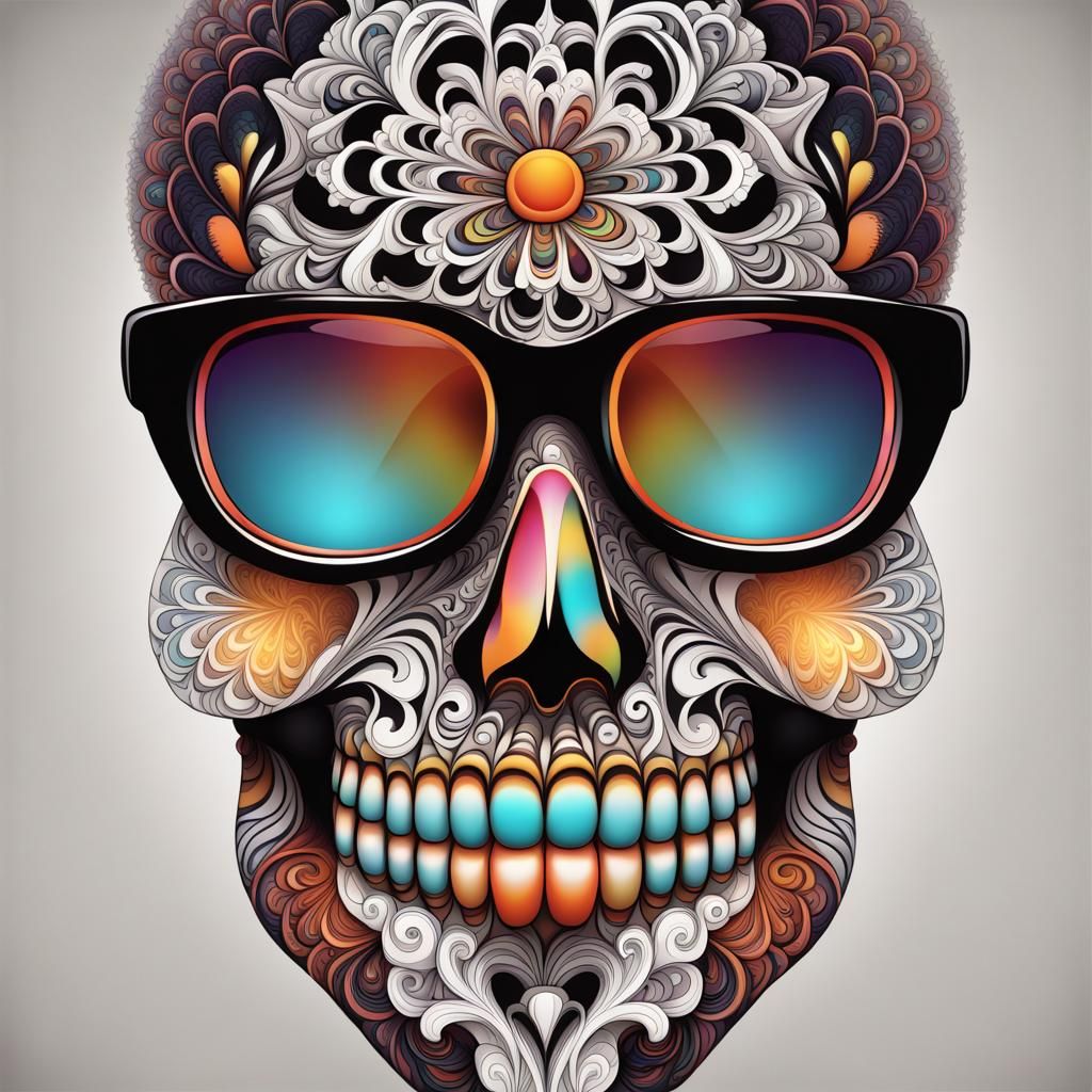 Dia de Muertos Glasses in Abstract Vector Style