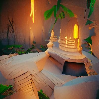 Jungle Temple with 3D Shading