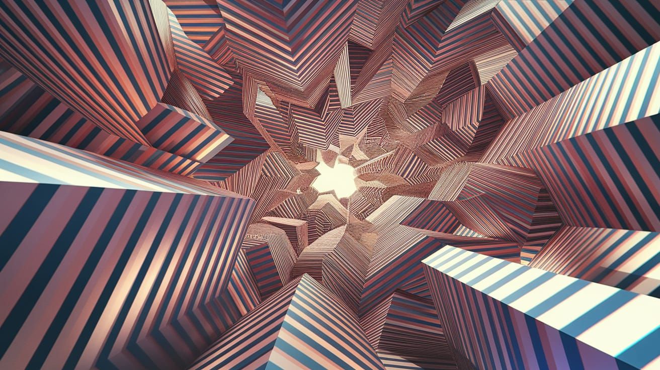 Kidcore Cityscape with Impossible Geometry and Infinite Stai...