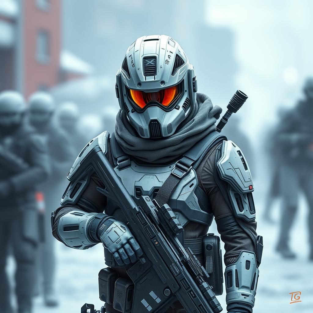 Futuristic Tactical Warrior in Nanosuit