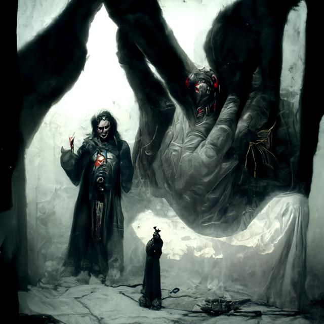 Dark Divine Intervention: A Gothic Horror Scene
