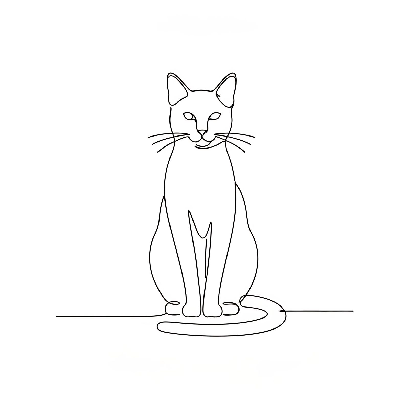 Minimalist Cat Line Art in Picasso Style