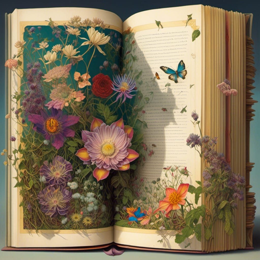 Botanical Book with Flowers in Floralize Style