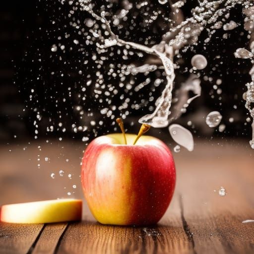 Apple Slices Splashing in Water: Professional Photography