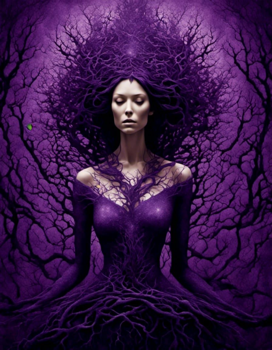 Vast Cosmic Landscape with Tiny Figures in Melodramatic Ligh...