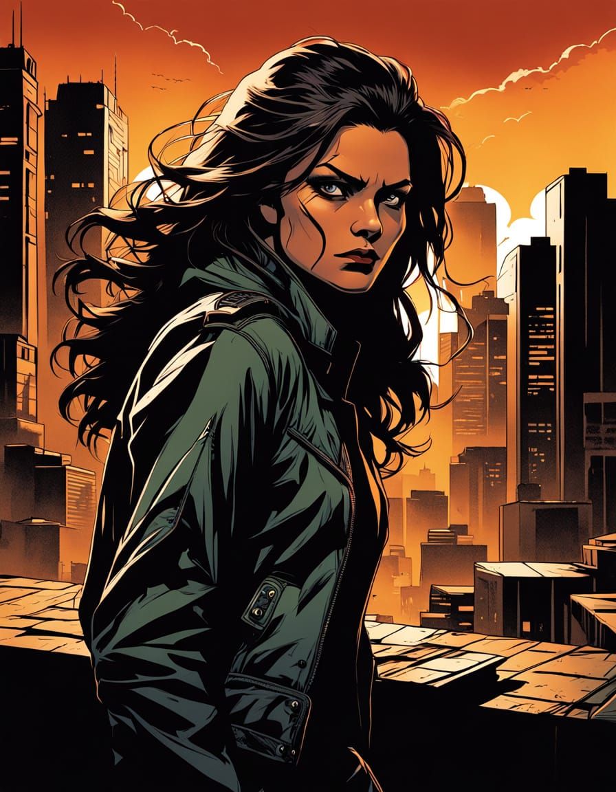 Marvel's Rogue in Dark City Rooftop Cinematic Still