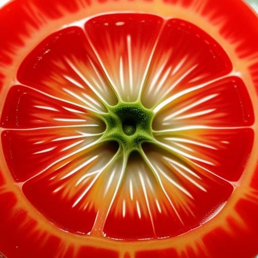 Close-Up Macro Image of a Juicy Tomato